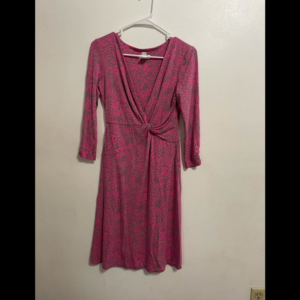 Lilly Pulitzer Pink Geometric Print Wrap Dress XS